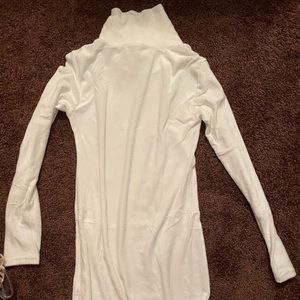 White turtle neck dress